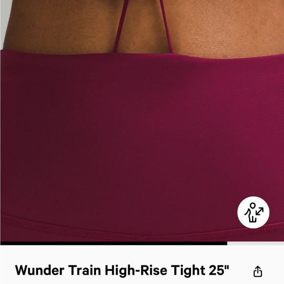 Lululemon Pink Sz 4 Wunder Train High Rise Tight 25 *sold out color* - Picture 5 of 7